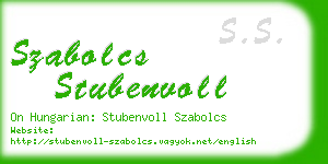 szabolcs stubenvoll business card